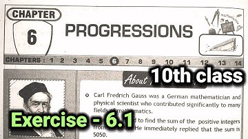 10th class | Maths | 6. Progressions chapter | Exercise - 6.1| 10th class mathematics Exercise - 6.1
