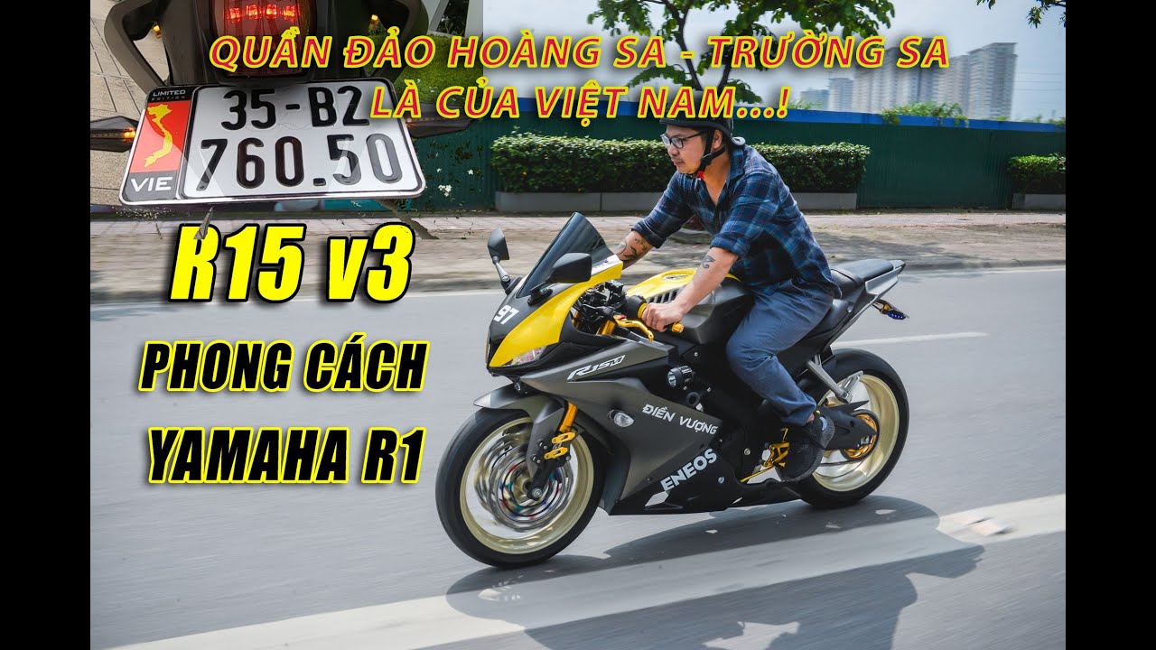 CLIP Yamaha R15 V3 độ đuôi Yamaha R1 cùng option đồ chơi đẹp xuất sắc   2banhvn