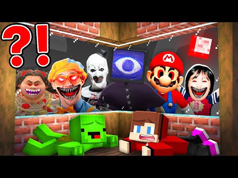 ジェイジェイとマイキーはマインクラフトで怖いモンスターから隠れる。 - まいぜん !