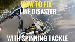 How to fix line disaster on a spinning reel 