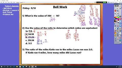 Module 1 Lesson 9 Tables of Equivalent Ratios