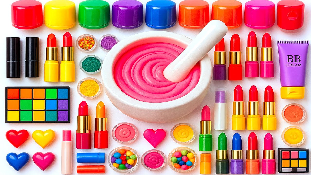 Satisfying Video DIY Making Slime Mixing Toothpaste Eyeshadow Makeup Cosmetics ASMR Slime Relax