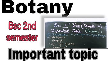 Bsc 2nd semester Botany Important Topic 2024 | #bsc #ccs #msu #botany