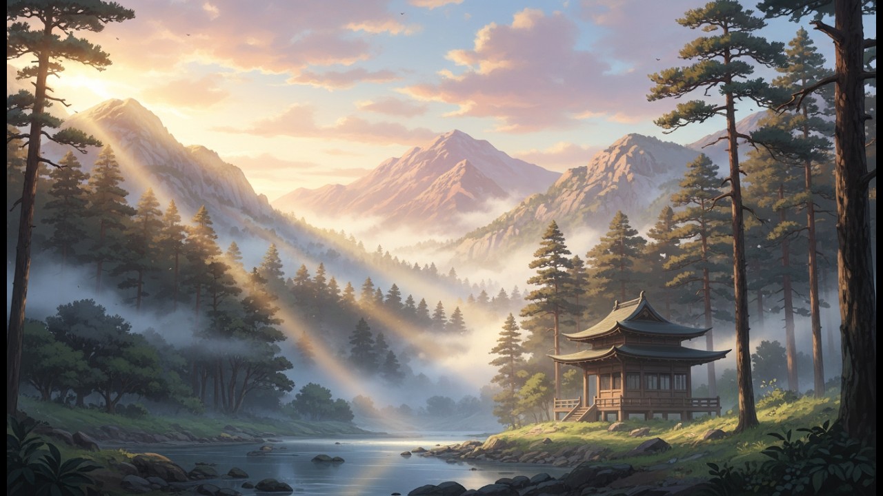 Peaceful Asian Traditional Instrumental 🌿 Relaxing Anime Nature Ambience