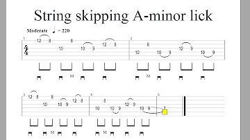 String skipping lick in A-minor