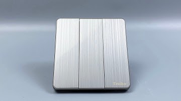 Công Tắc 3 Nút Tràn Viền Hợp Kim Cao Cấp Màu Ghi Xám Chính Hãng Tenko TK-DA-03