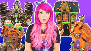 Building & Decorating Halloween Gingerbread Houses | Spooky Cookie House With Halloween Candy