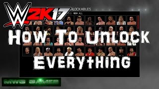 How To Unlock Everything in WWE 2K17 on Last Gen Xbox 360 / PS3 tortorial ( Everything Unlocked )