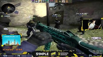 CS:GO - s1mple plays FPL on Cobblestone