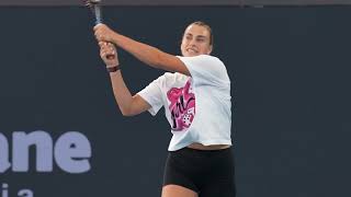 World No.1 Aryna Sabalenka Kicks Off New Years Eve With Training Session In Brisbane.