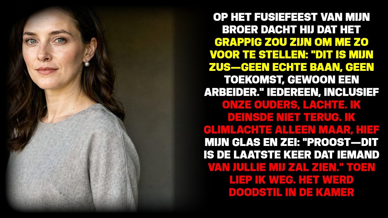 Mijn broer Liam stond op het podium van het feest dat hij vierde voor het gebouw dat ík had ontworpen. Hij hief zijn glas, wees naar mij en zei voor heel Chicago: "En laten we mijn kleine zusje...