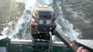 15hp Force Gamefisher outboard Boat Motor running on 14' Crestliner