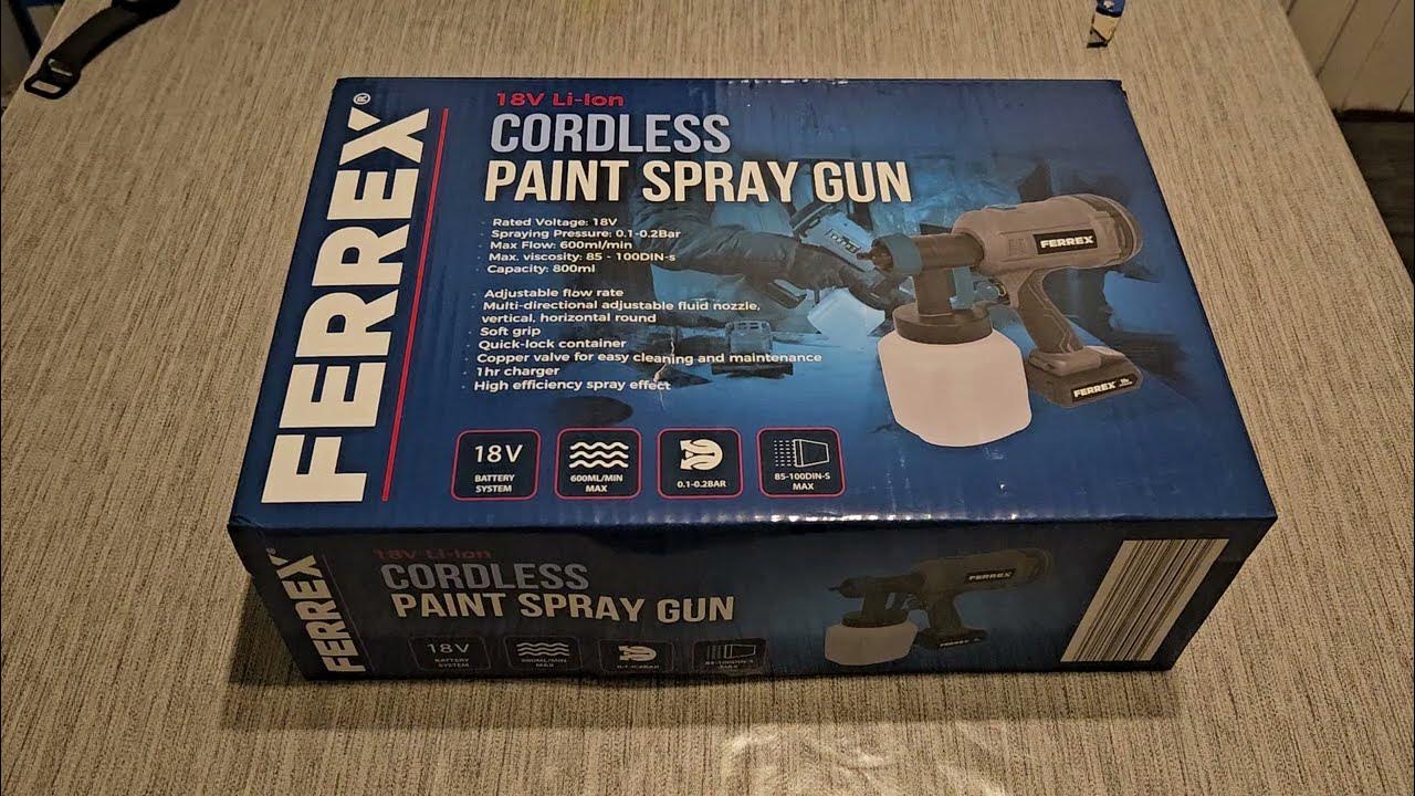 Ferrex Cordless Paint Spray Gun Unboxing YouTube
