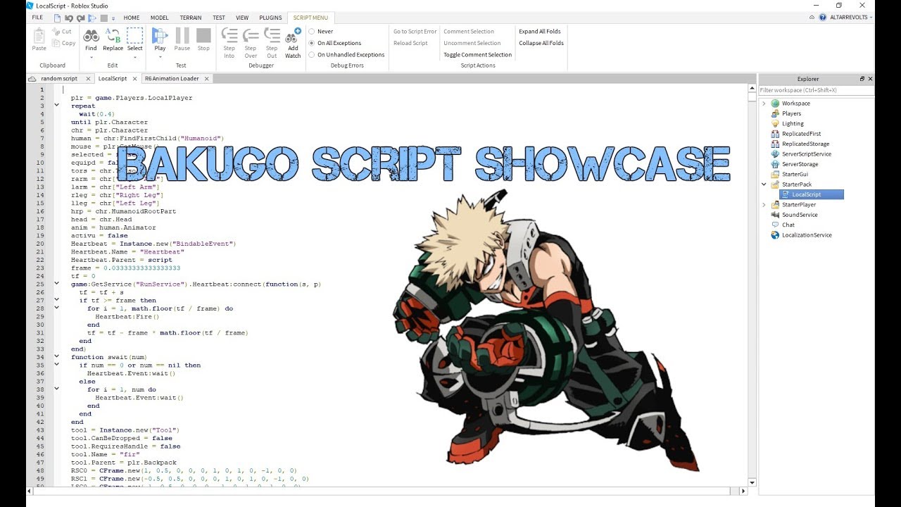 Roblox Script Showcase My Hero Academia Bakugo Quirk Youtube - roblox quirk script