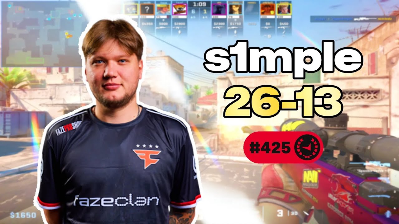 S1MPLE 26-13 EU FACEIT POV (Dust2) | 3845 ELO
