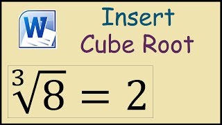 How to type cube root in Word