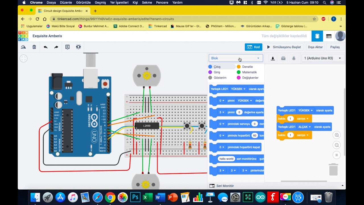Arduino - DC Motor Bağlantısı (Tinkercad Simülasyonu) - YouTube