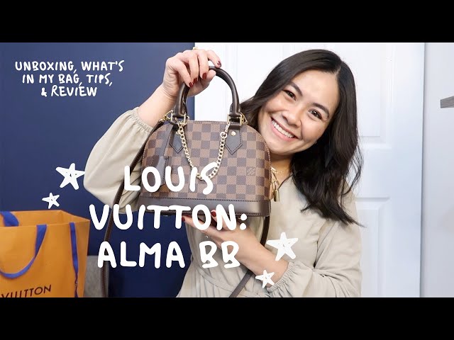 WHAT'S IN MY BAG 2021 LOUIS VUITTON ALMA BB REVIEW 