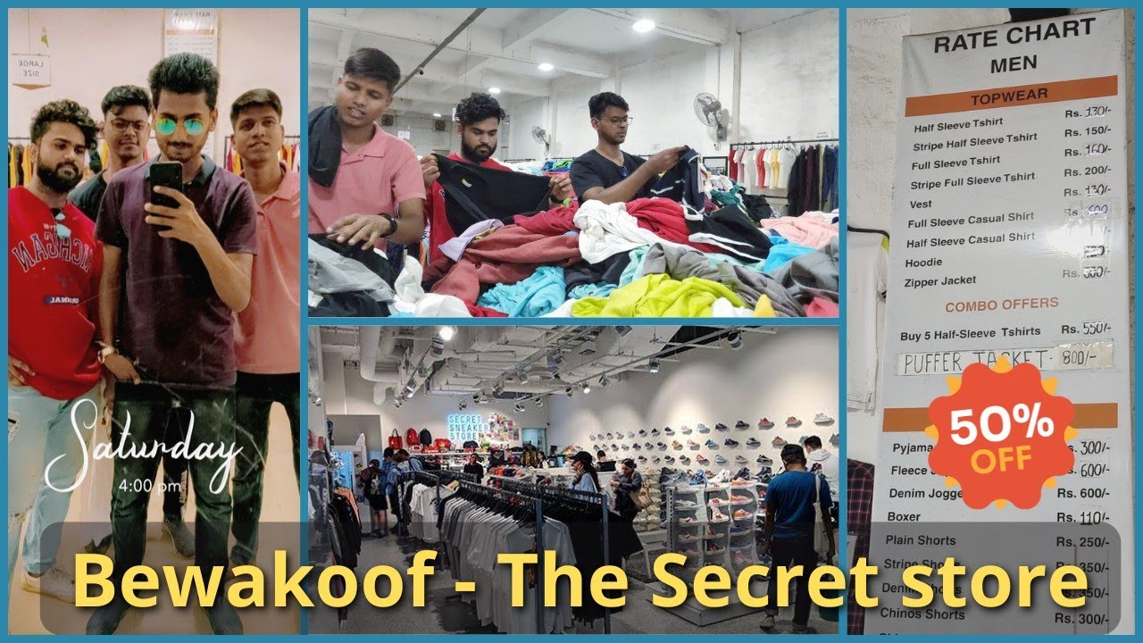 BEWAKOOF - THE SECRET STORE | Rates, Discount, Location, and Every Details | NustaMasti
