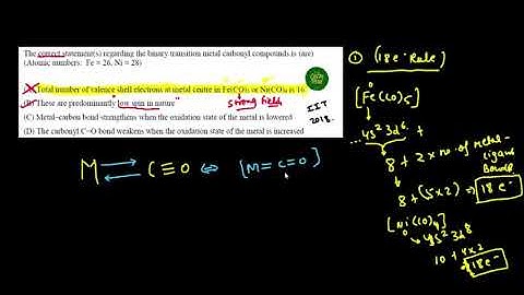 IIT ADVANCED 2018 SOLUTION - The correct statement(s) regarding the binary transition metal carbonyl