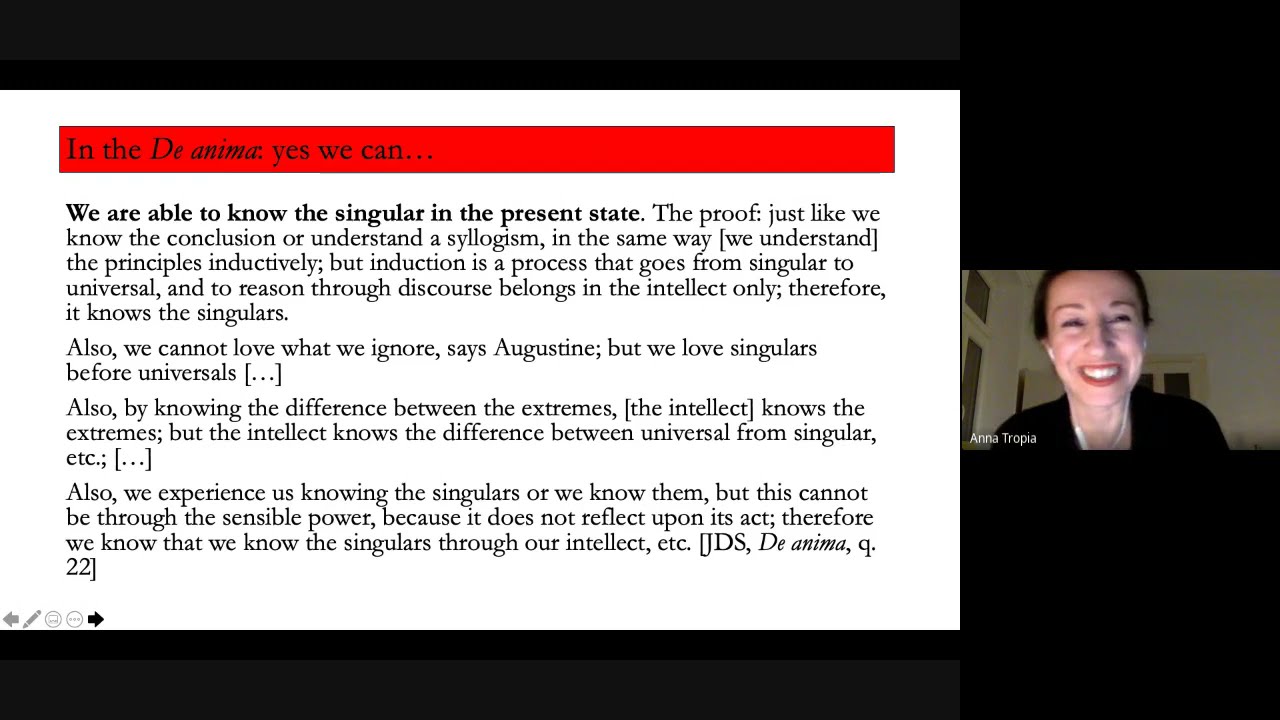 Anna Tropia - A Scotist imbroglio? What to grasp of Scotus on individuals (II Congresso da SBEFM)