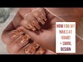 DIY NAILS w/ Polygel &amp; **Super EASY** Swirl Marble Nail Design Fall 2021