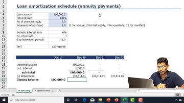 How to make a loan amortisation schedule using dynamic array in  MS Excel