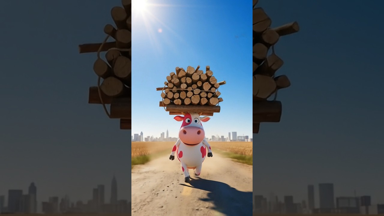 जब गाय ने पुलिस को बुलाया और बंदरों को जेल भेजा | 3D Funny Emotional Cartoon | #ai #cow #money