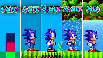 Sonic The Hedgehog 1-BIT vs 4-BIT vs 8-BIT vs 16-BIT vs HD