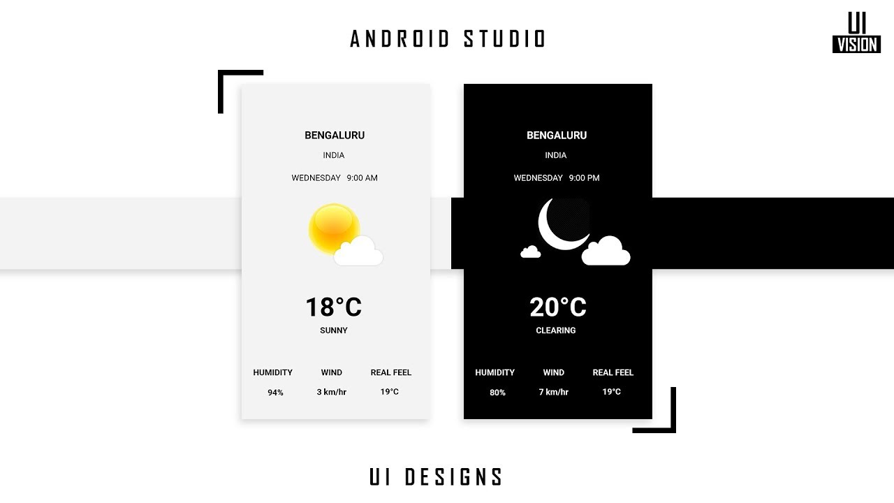 Weather App UI Design in Android Studio - YouTube