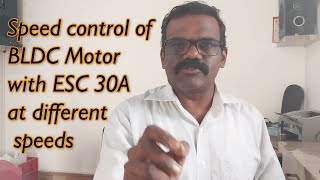 Speed control of BLDC Motor using arduino with ESC 30A for different speeds using push buttons