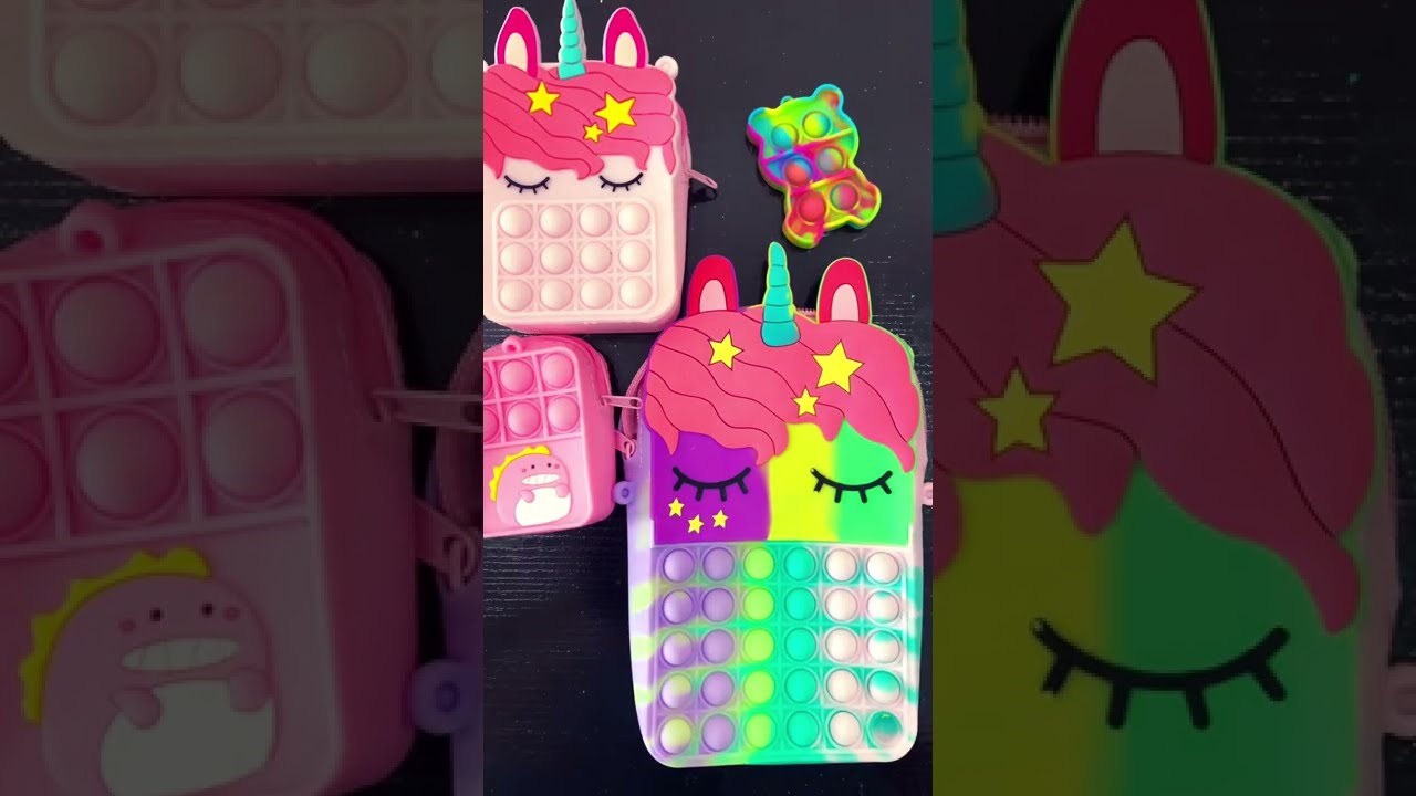 ⁣Tiktok Fidget Toys Collection #Shorts - Unicorn Pop It Purse