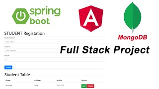 Spring boot with Angular  MongoDB database Full Stack Project