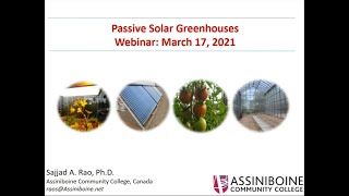 Manitoba Horticulture - Passive Solar Greenhouses