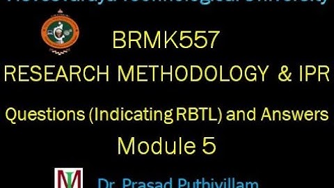 BRMK557 Research Methodology & IPR, VTU, Module 5