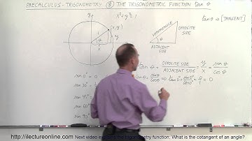 TRIGONOMETRY 1 (PRECALCULUS) (8 of 54) The Trigonometry Function: Tanget Explained