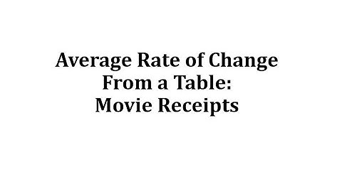 Find an Average Rate of Change from a Table:  Movie Receipts