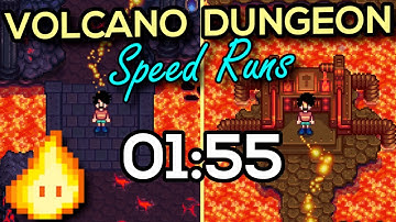 Getting to Floor 10 in the Volcano in 1:55 | Stardew Valley 1.5 Challenge & Speedrun