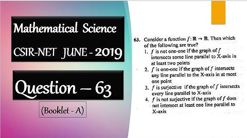 CSIR NET June 2019 Question 63 | Graphical Test for Injective And Surjective