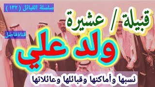 قبيلة / عشيرة ولد علي نسبها وأماكنها وقبائلها وعائلاتها