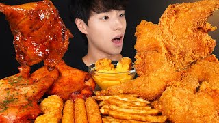 치킨 먹방! BBQ 자메이카 통다리구이, 통다리 치킨 FRIED CHICKEN & BBQ GRILLED CHICKEN MUKBANG ASMR EATING SOUNDS screenshot 5