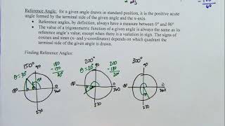 Algebra II Ch12-3 Part F - Finding Exact Values on the Unit Circle and Reference Angles