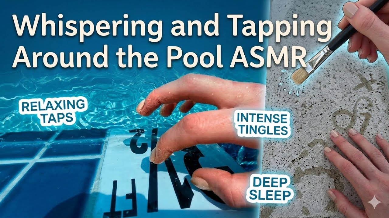 Whispering Poolside ASMR (Tapping + Water Sounds for Sleep)