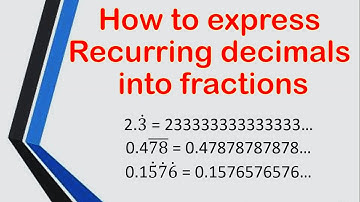 How to Express Recurring decimals into fractions | Sequences and Series
