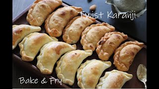 Bake & fry- Twist Karanji Recipe | Sweet Karanji Recipe | How to make Dudhi Karanji