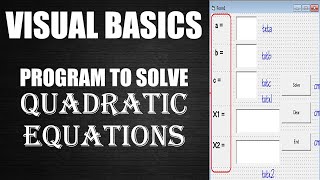 Quadratic equation in visual Basics/ Coding for quadratic equation