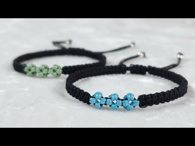 How to make a bracelet with square knot, thread bracelet making tutorial