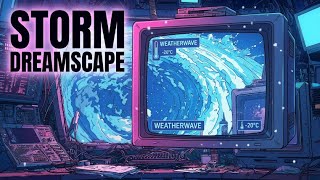 Indoor Static 📺 Winter Storm Ambient Broadcast ❄️ WeatherWave Vaporwave Dreamscape