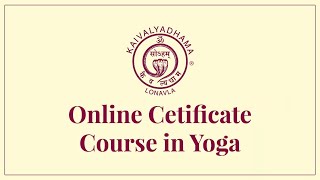 Online Certificate Course In Yoga | Kaivalyadhama Yoga Institute
