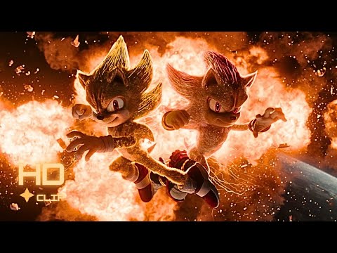 Sonic the Hedgehog 3 (2024) - Super Sonic & Super Shadow Team Up scene | HD Movie Clip